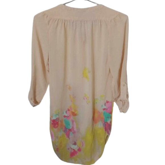 Mossimo Watercolor Long Sleeve Blouse Size XS - Picture 2 of 13